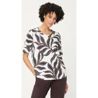 Olsen T-Shirt Shirt mit Allover-Dessin und Rundhalsausschnitt