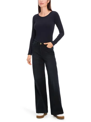 Marc Cain Essentials - Zartes Longsleeve midnight blue - Gr. - 44
