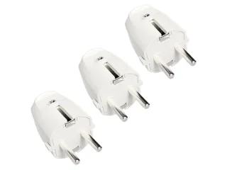 ABSINA Schutzkontaktstecker, weiß, 3 Stück