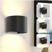 Nettlife Wandleuchte Innen & Aussen LED Wandlampe Schwarz 3000K Metal 1ER 2ER, LED fest integriert, Warmweiß, Schlafzimmer Wohnzimmer Flure 5w