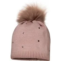 MAXIMO Strickmütze MINI GIRL-Mütze, Studs Kunstfellpompon, Vollfutter (1-St)