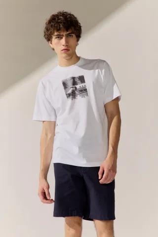 BASEFIELD - Rundhals T-Shirt 1/2 Arm white plane - Gr. - L