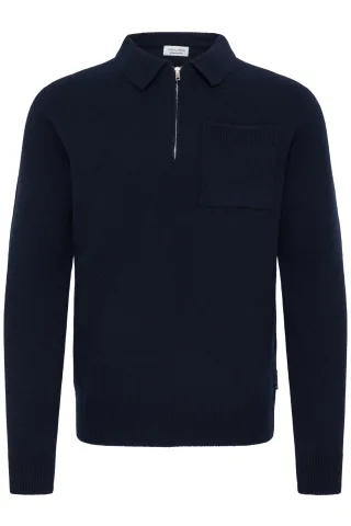 Casual Friday - CFFELIPO LAMBSWOOL POLO KNIT dark navy melange - Gr. - XL