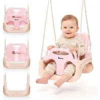 HyperMotion Babyschaukel HyperMotion 3in1 Babyschaukel Rosa für drinnen & draußen