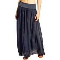 Caspar Faltenrock RO025 eleganter leichter Damen Sommer Rock mit Seidenanteil mit figurfreundlichem Stretch Bund - Made in Italy