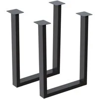 en.casa Tischgestell, »Holsted« Tischkufen 2er Set Stahl 40 x 28 cm Schwarz, matt