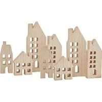 VBS Dekoobjekt Häuser-Silhouetten mit Fenster (8 St), 8er-Pack