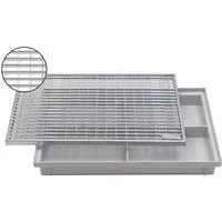 ACO Severin Ahlmann GmbH & Co. KG Fußmatte Schuhabstreifer Maschenrost mit V-Stab + Kunststoff Bodenwanne Vario, rechteckig, Höhe: 75 mm, 600x400mm, einfache Montage für Selbstbau