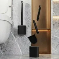 JASLIFE WC-Garnitur Toilettenbürste mit Halter – TPR Bürstenkopf, abnehmbarer Griff, Geeignet für WC und Badezimmer, hygienischer Halter mit Abflussöffnungen, leicht zu reinigen