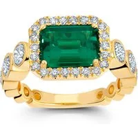 Jumpeak Diamantring 3ct,14K Gelbgold,Diamantring,Ring Mit Grünem Stein,Verlobungsring, Ehering,Ring Mit Stein,Mutter tochter Geschenk, Geschenk für Damen