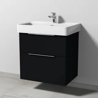 Sanipa 3way Waschtischunterbau zu Laufen Pro S Waschtisch mit 2 Auszügen, Schwarz-Matt UF76708