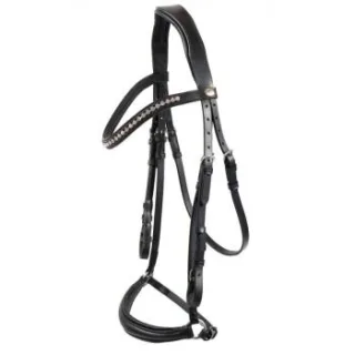 Hans Melzer Horse Equipment Hans Melzer Trense Valluhn schwarz/silber hannoversches Reithalfter VB/ COB (Vollblut)