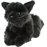 Teddys Rothenburg Kuscheltier Katze Merle schwarz 30 cm liegend Stoffkatze Plüschtier (Plüschatze, Stofftier, Kätzchen)