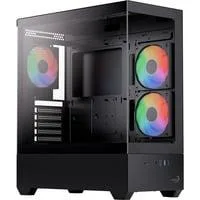 P500D-G-BK-v1, Tower-Gehäuse schwarz, Tempered Glass x 2