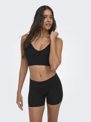 ONLY - ONLVICKY RIB SEAMLESS VNECK TOP NOOS ACC Black - Gr. - L