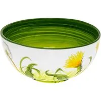 Lashuma Salatschüssel Pusteblume, Keramik, (1-tlg), Runde Deko Schüssel handgemacht 22 cm Ø