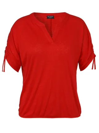 VIA APPIA DUE - T-Shirt V-Ausschnitt 1/2 Arm tomate - Gr. - 44