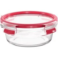 Emsa Aufbewahrungsbecher Clip & Close Glas, Glas, Polyprophylen (PP), (2-tlg), 0,6 Liter, rund, Stapelkante, backofengeeignet, auslaufsicher
