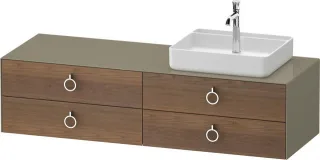 Duravit White Tulip Konsolenwaschtischunterbau wandhängend Amerikanischer Nussbaum & Stein Grau Matt WT4995R77H20010
