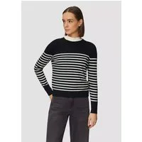 s.Oliver Rundhalspullover Gestreifter Pullover aus Viskosemix (1-tlg) langarm, Rundhals, Regular Fit