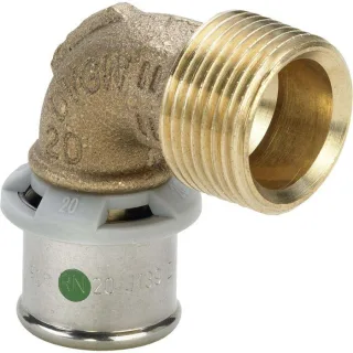 Viega Sanfix-P Bogen 566302 50 mm x R 1 1/4, 90Grad, mit SC-Contur, Mehrkant, Rotguss