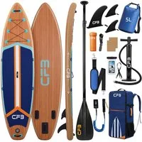 CFB SUP-Board Set 320/335 cm, extra breit, Komplettset, aufblasbares Stand Up Paddle Board, (mit Paddel, Pumpe, Rucksack, 5L Dry Bag und Schultergurt)