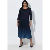 Ulla Popken Jerseykleid Midikleid mit Plisseerock