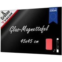 Viscom Magnettafel MIO, Glas-Magnettafel - beschreibbar & trocken abwischbar - inkl. Zubehör