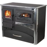 ABC Proizvod Kaminofen mit Backfach und Herdplatte zum Kochen Dauerbrand Holzofen Ofen, Dauerbrand, für Holz und Kohle Mehrfachbelegung