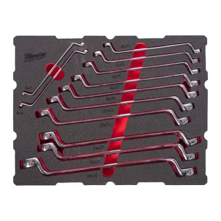 Milwaukee Doppel-Ringschlüssel gekröpft Einlage 12-teilige Einlage für PACKOUT Koffer mit Schubladen - 4932501873