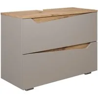 Vicco Waschbeckenunterschrank Marelle, Greige/Artisan-Eiche, 80 x 57.5 cm mit 2 Schubladen (1-St)