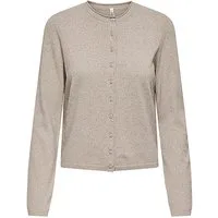 Vila Cardigan Feinstrick Rundhalsausschnitt Knopfleiste Komfortabler Sitz (1-tlg) ONLLOYAL LS O-NECK BUTTON CARDI KNT NOOS