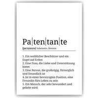 Tigerlino Poster Patentante Definition Wandbild Geburtstag Patentante Geschenk