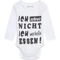 KIDSWORLD Langarmbody Ich schreie nicht, ich bestelle Essen aus Bio-Baumwolle