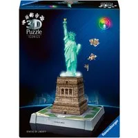 Ravensburger 3D-Puzzle Iconics: Freiheitsstatue - mit Licht, 108 Puzzleteile, Made in Europe