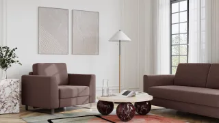 BRUNO Schlafsessel 70cm in Braun | praktische Größe | stabiles Massivholz & Boxspringkomfort