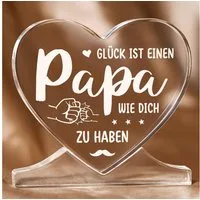 FOUORTUNATE-BEE Dekoobjekt Herzförmiges Acryl-Plakette Dekoration Papa Geschenk Geburtstag (Geschenke für Papa von Tochter Sohn, Bester Papa Geschenke, für zum Weihnachten, Vatertag)