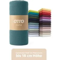 OTTO home Spannbettlaken PHYSALIS in BASIC und PREMIUM Qualität, 100% Baumwolle, Jersey (110 g/m), Gummizug: rundum, (2 Stück), für Matratzen bis 18 cm Höhe, Bettlaken, Spannbetttuch, pflegeleicht