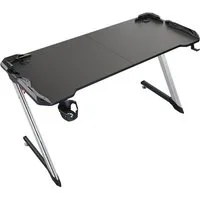 SONNI Gamingtisch Gaming Desk mit LED 140 cm Schreibtisch Computertisch PC ergonomische, mit Getränkehalter und Kopfhörerhaken
