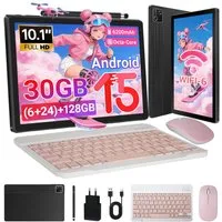 BUFO 10 Zoll 30(6+24)GB 128GB ROM+1TB TF Android 15 WiFi 6 6200mAh Tablet (10", 128 GB, Android 15, 2,4/5G WiFi, 1280x800 IPS HD Screen, PC-Modus, OTG-Transfer)