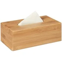 relaxdays Papiertuchbox Kosmetiktücherbox aus Bambus