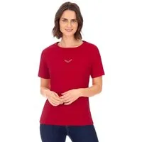 Trigema T-Shirt TRIGEMA T-Shirt DELUXE Baumwolle mit Kristallsteinen (1-tlg)