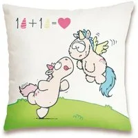 Herding Young Collection Dekokissen Nici Pummeleinhorn Dekokissen Kissen Gr. 37/37 cm bunt, kinder kissen Baby deko Kissen