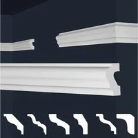 marbet design Stuckleiste E-19, 20 Meter / 10 Leisten, XPS Styropor weiß - Wandleisten Wandabschlussleisten E-Leisten - (20 Meter / 10 Leisten E-19)