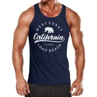Neverless Tanktop Herren Tank-Top California Republic Muskelshirt Muscle Shirt mit Print