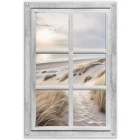 artissimo Poster Garten-Poster 60x90cm wetterfest Strand Dünen Outdoor-Deko, Outdoor-Poster: Fensterblick Strand & Meer