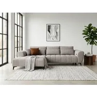 WERK2 Ecksofa Garay, XXL-Liegefläche: elektrisch ausziehbar auf ca. 228×126 cm, Luxus in Übergröße: XXL-Liegefläche, Komfort-Ottomane & stilvolle Füße