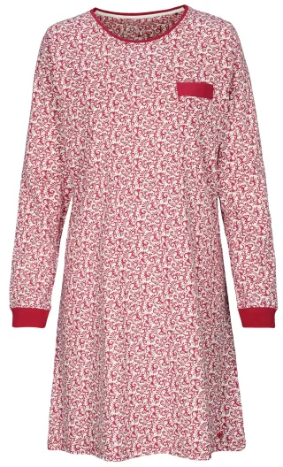 IN LINEA - Da.-Sleepshirt crimson floral - Gr. - 40