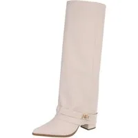 Ital-Design Elegante Stiefel mit Schnalle für Damen, Alltag und Freizeit High-Heel-Stiefel (90471301) Blockabsatz Stiefel in Beige