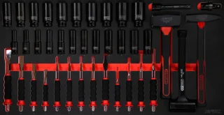 KS Tools Hammer- - Meißel- - und Kraft-Stecknuss-Satz in Schaumstoffeinlage, 40-tlg - 813.0040